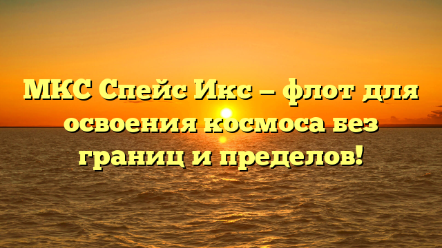 МКС Спейс Икс — флот для освоения космоса без границ и пределов!
