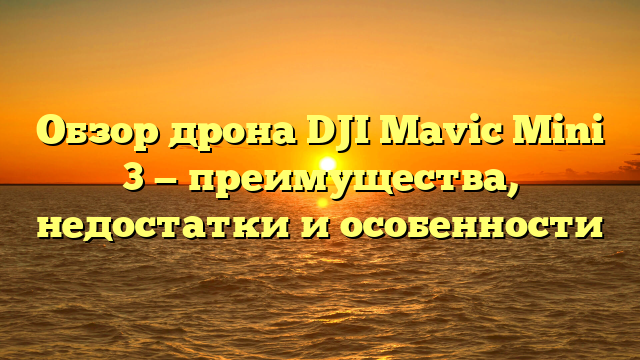 Обзор дрона DJI Mavic Mini 3 — преимущества, недостатки и особенности