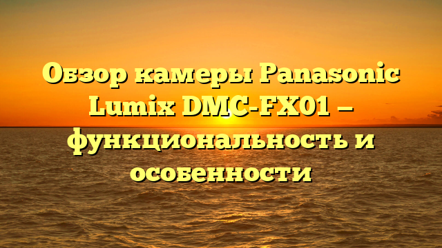 Обзор камеры Panasonic Lumix DMC-FX01 — функциональность и особенности